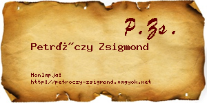 Petróczy Zsigmond névjegykártya